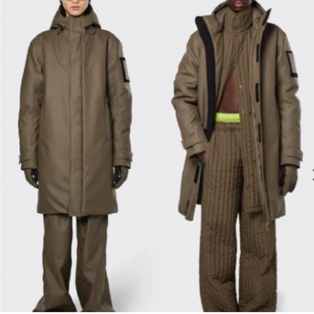 RAINS tech parka XS/S unisex olive green winter coat
